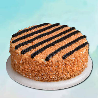 "Round shape Butterscotch cake - 1kg - Click here to View more details about this Product